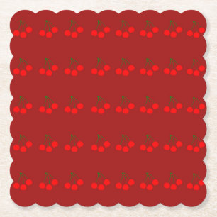 Kersen op Onderzetters van marijnpapier (set van 6