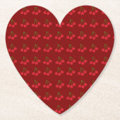 Kersen op rode Onderzetters (set van 6) (Voorkant)