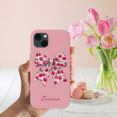 Kersen op Roze strik, Schattige, Modern, Waterverf Case-Mate iPhone Case