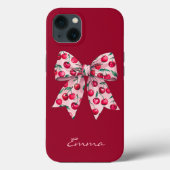Kersen op Roze Strik,Zoet,Modern,Aquarel,Aangepast Case-Mate iPhone Case (Achterkant)