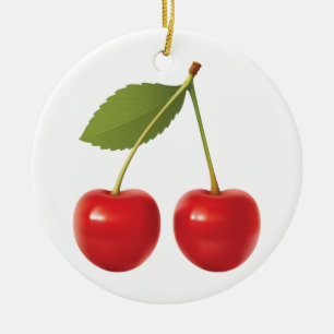 KERSEN OP STAM KERAMISCHE CIRKEL ORNAMENT