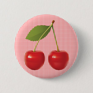 KERSEN OP STENGEL RONDE BUTTON 5,7 CM