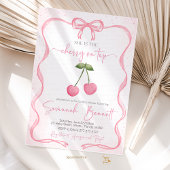 Kersen op top Baby shower Bow Kaart