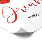 Kersen op Top Baby shower Drinken Poster (Hoek)