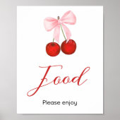Kersen op Top Baby shower Food Poster (Voorkant)