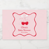 Kersen op top Baby shower minikampagne Sparkling Wijnetiket (Enkel label)