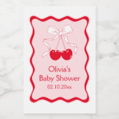 Kersen op top Baby shower minikampagne Wijn Etiket (Enkel label)