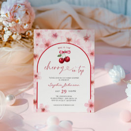 Kersen op top Baby shower roze kersenbloesem Kaart