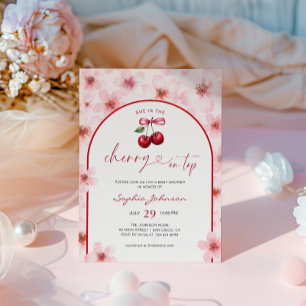 Kersen op top Baby shower roze kersenbloesem Kaart