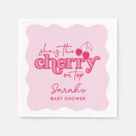 Kersen op Top Baby shower servetten