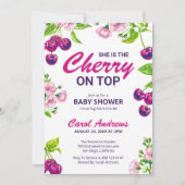 Kersen op Top Baby shower Waterverf Blossom Kaart (Voorkant)