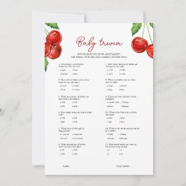 Kersen op top Baby Trivia Baby shower Game Kaart