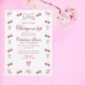 Kersen op Top Blossom Bow Rood Baby shower Kaart