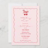 Kersen op Top Bruids Douche Uitnodiging (Voorkant)