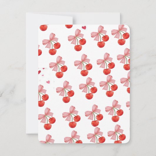 Kersen op Top Bruids Douche Uitnodiging Set Templa (Achterkant)