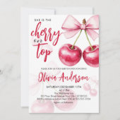 Kersen op Top Cherries Baby shower Kaart (Voorkant)
