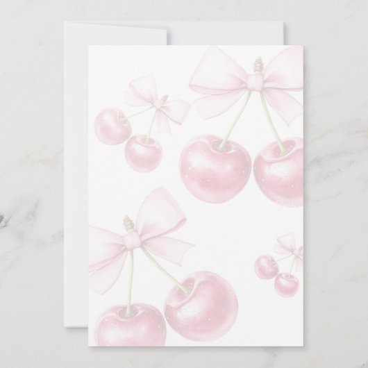 Kersen op Top Cherries Baby shower Kaart (Achterkant)