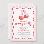 Kersen op Top coquette vrijgezellenfeest Kaart (Voorkant)