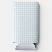 Kersen op Top Gingham Geruit Baby shower Seltzer Blikjeskoeler (Achterkant)