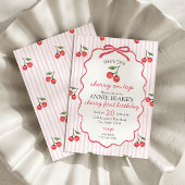 Kersen op Top Girl 1e verjaardag uitnodiging