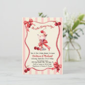 Kersen op top Ice Cream Sundae Baby shower Kaart (Staand voorkant)