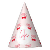 Kersen op Top Roze & Rode Kersen Verjaardagsfeest Feesthoedjes (Voorkant)