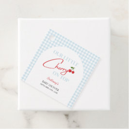 Kersen op Top Tartan Plaid Baby shower Bedankjes Labels