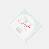 Kersen op Top Tartan Plaid Baby shower Servet (Hoek)