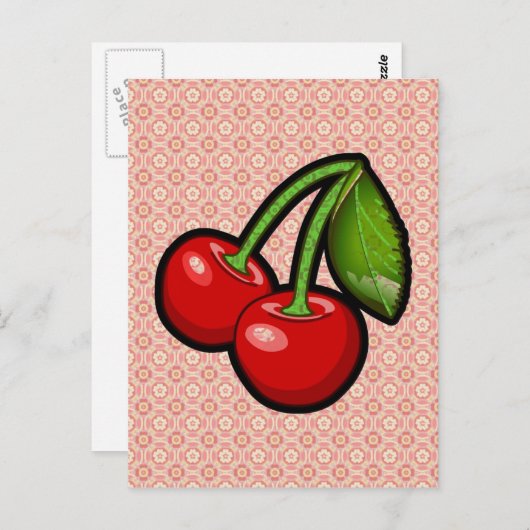 Kersen op ventilator briefkaart (Voorkant / Achterkant)