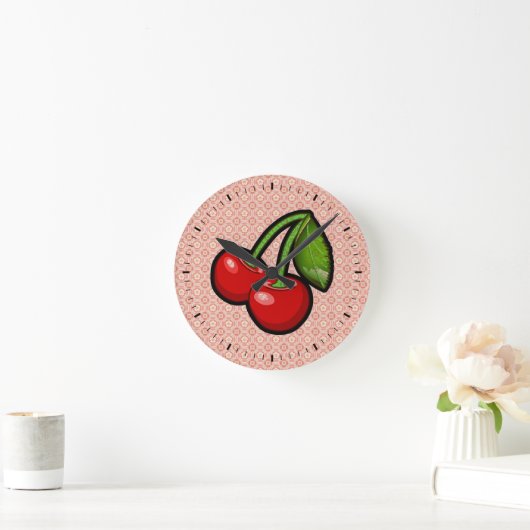 Kersen op ventilator ronde klok (Huis)