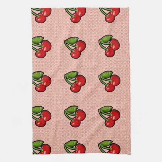 Kersen op ventilator theedoek (Verticaal)