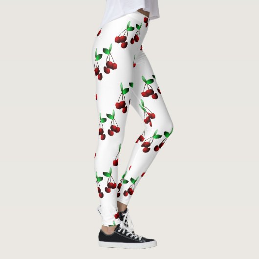Kersen op witte legging (Rechts)