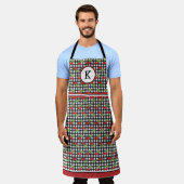 Kersen op Zwarte Gingham met Monogram Schort (Gedragen)