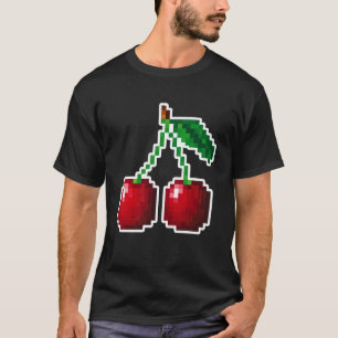 Kersen Pixel Art 80s Videospel Costuum Kerstmis T-shirt