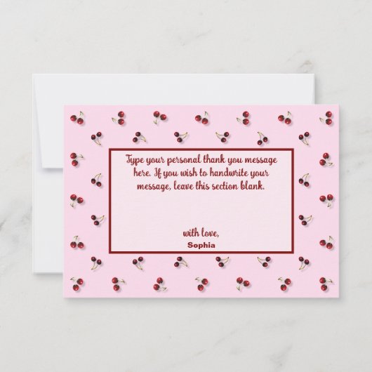 Kersen plat dank je kaart (Achterkant)