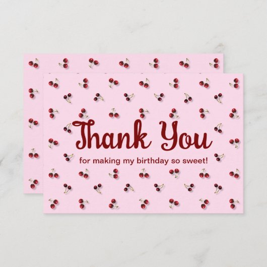 Kersen plat dank je kaart (Voorkant / Achterkant)