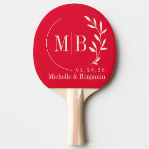Kersen Plukken Roze Blad Trouw Monogram Tafeltennisbatje
