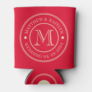 Kersen Plukken Roze Trouw Monogram Blikjeskoeler