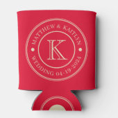 Kersen Plukken Roze Trouw Monogram Blikjeskoeler (Achterkant)