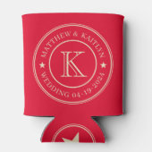 Kersen Plukken Roze Trouw Monogram Ster Blikjeskoeler (Achterkant)