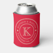 Kersen Plukken Roze Trouw Monogram Ster Blikjeskoeler (Blikje Achterkant)