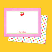 Kersen & Polka Dots Kleurrijke Stationery Notecard Bedankkaart