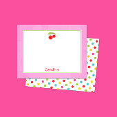 Kersen & Polka Dots Kleurrijke Stationery Notecard Bedankkaart
