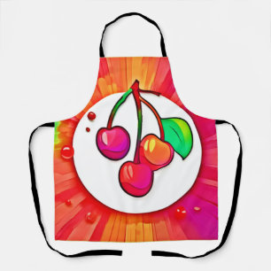 Kersen Pop Art Uitbarsting Schort