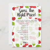 Kersen Raad de Prijs Bruidsborrel Spel Kersen Kaart (Voorkant)