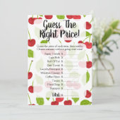 Kersen Raad de Prijs Bruidsborrel Spel Kersen Kaart (Staand voorkant)