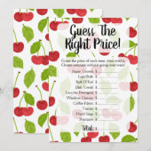 Kersen Raad de Prijs Bruidsborrel Spel Kersen Kaart (Voorkant / Achterkant)