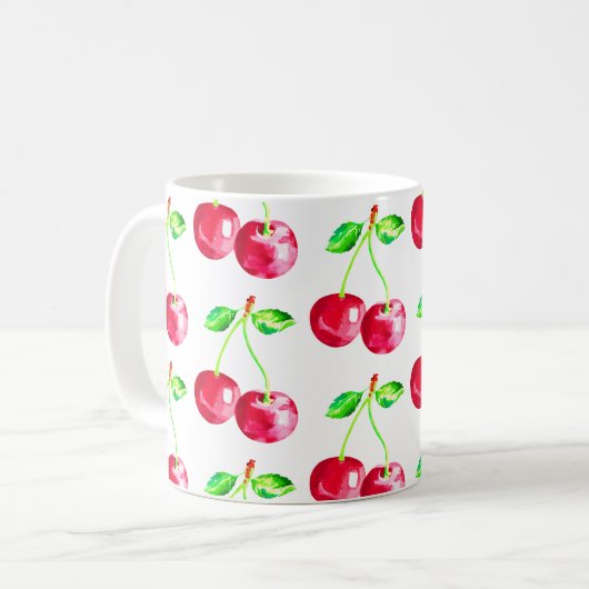Kersen, rode kersen koffiemok (Voorkant links)