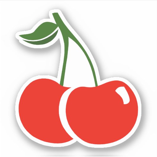Kersen, rode kersen sticker (Voorkant)
