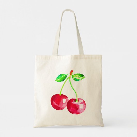 Kersen, rode kersen tote bag (Achterkant)